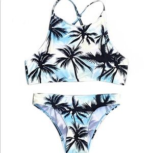 Nwt Cupshe Palm Tree Bikini Set M